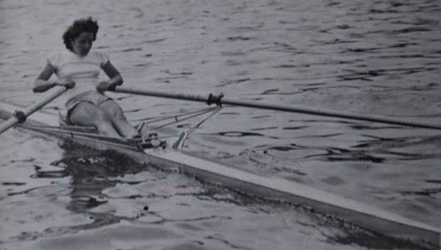 Marj Townsend sculling