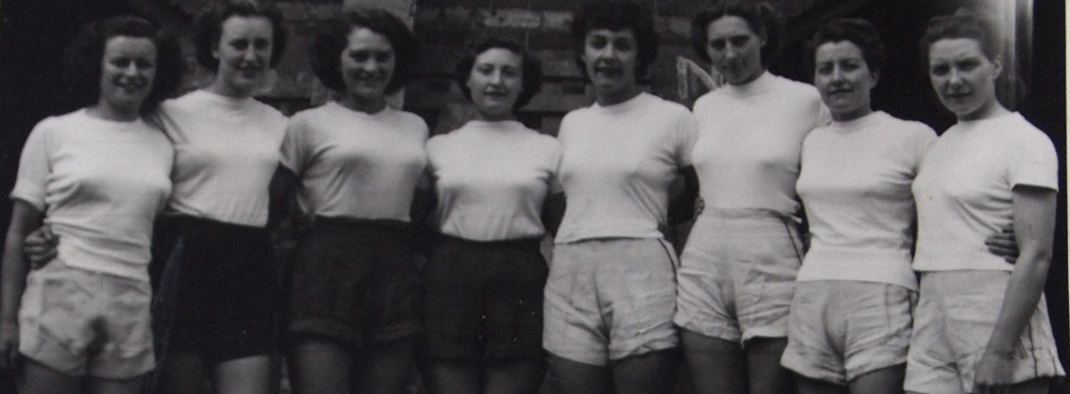 women's eight in white t-shirts