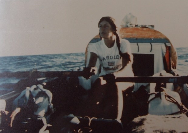 Sylvia Cook rowing the Pacific
