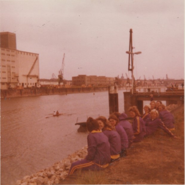 1975 Mannheim Regatta - watching in purple track suits