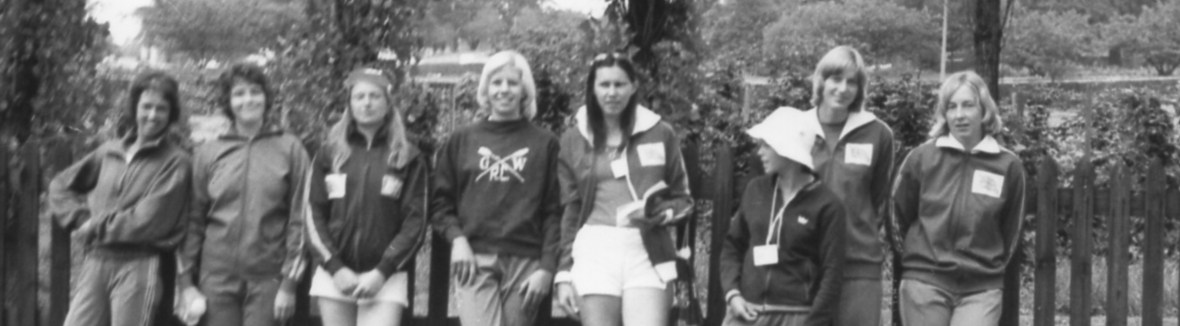 GB women's squad 1975 waiting for the bus