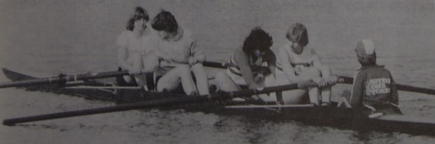 Women's coxed four at trials 1979