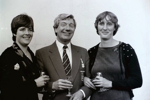 Formal photo of Rosie Clugston, Ron Needs and Astrid Ayling