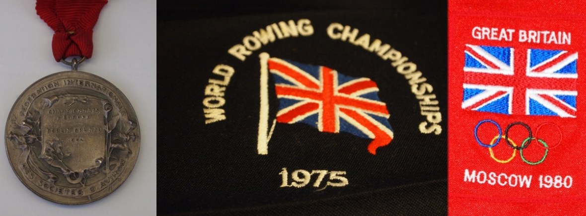rowing badges and a medal