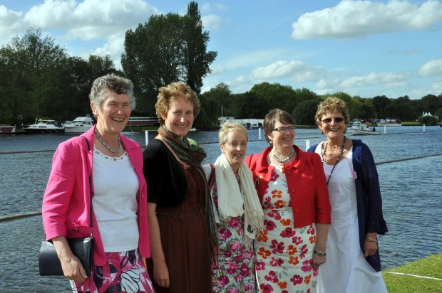 1980 GB women's eight at HRR smiling