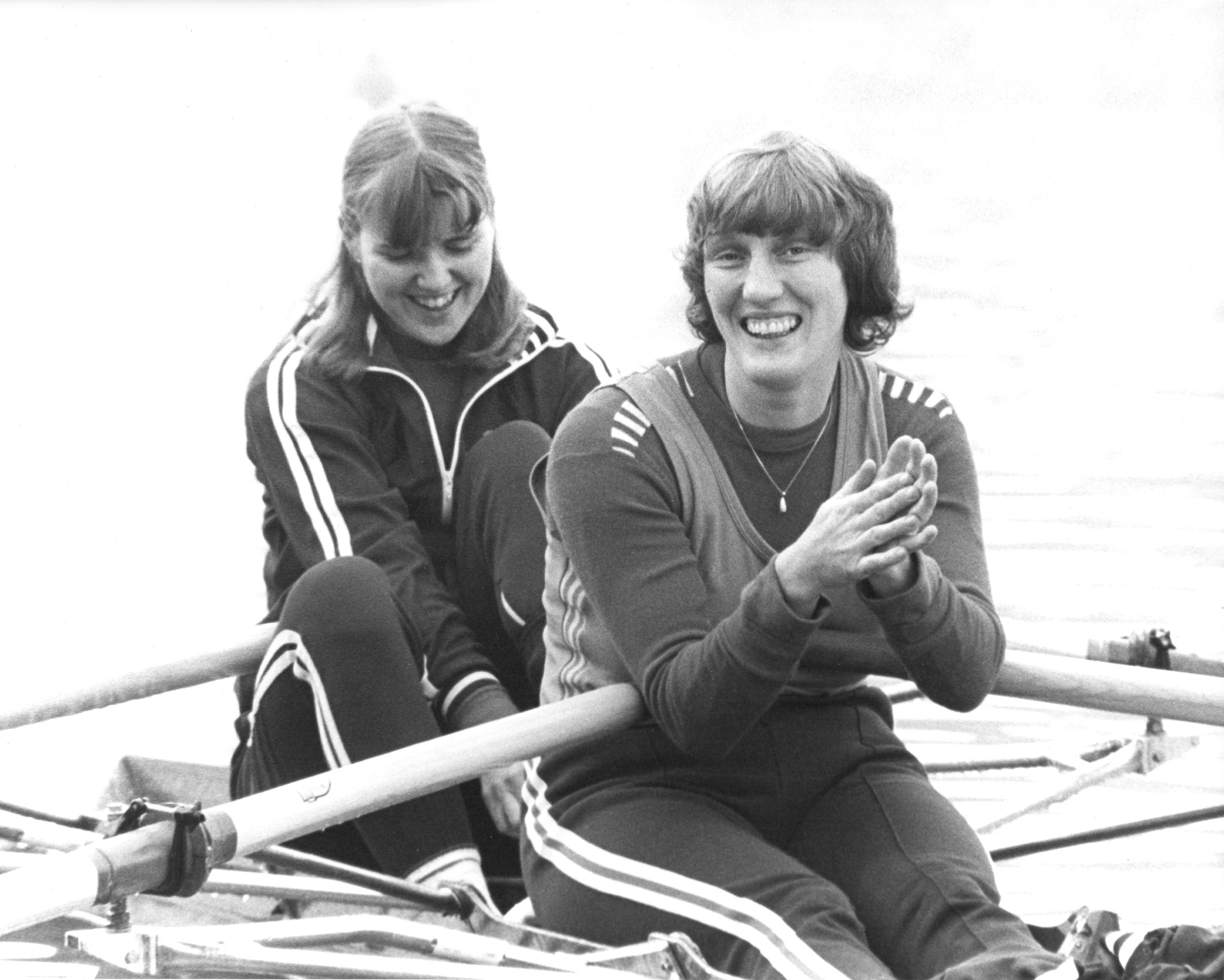 Sue and Astrid in a double scull
