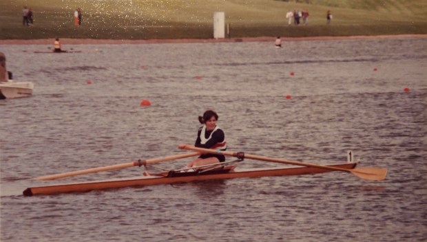 Beryl Mitchell in single scull
