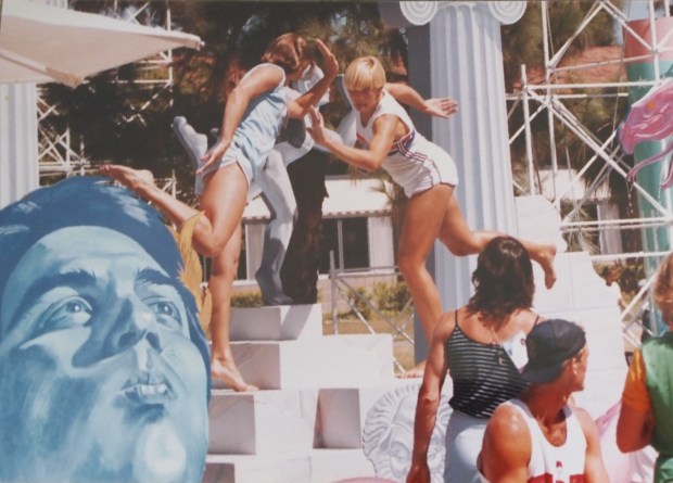 two women striking poses