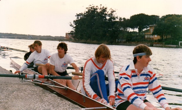 women's four on landing stage