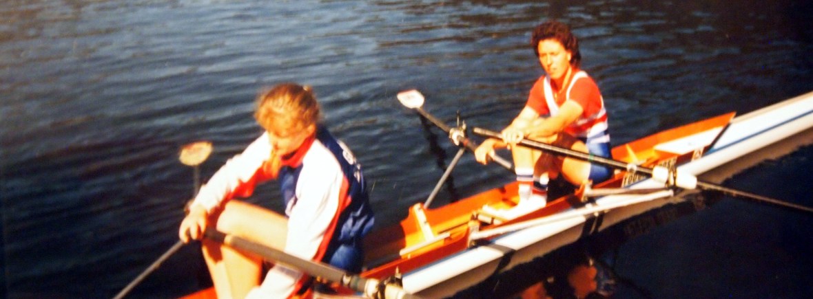 two women in double scull