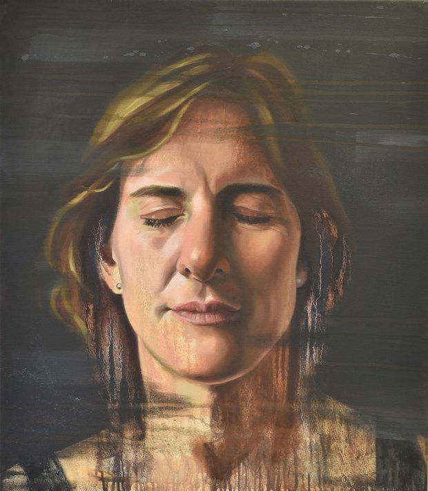 Kath Grainger portrait with eyes closed