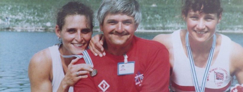 Bronze medallists and coach