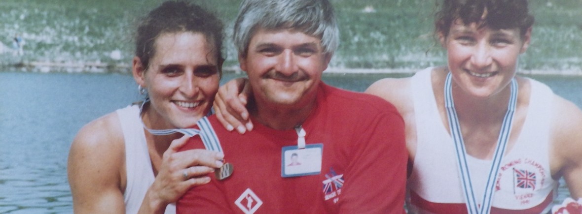 Bronze medallists and coach