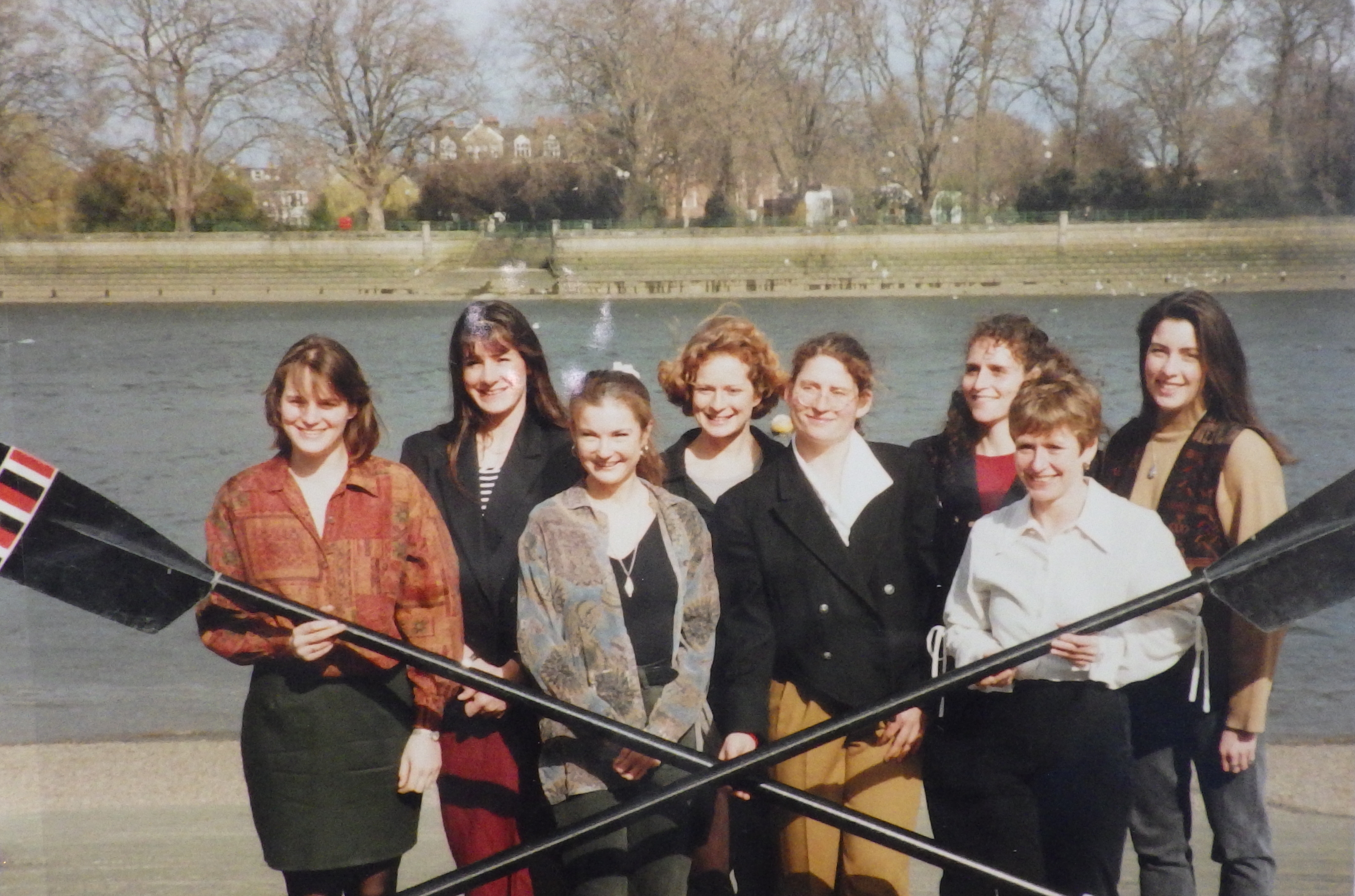9 women with crossed blades