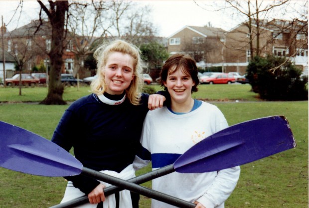 Two women with UL purple blades