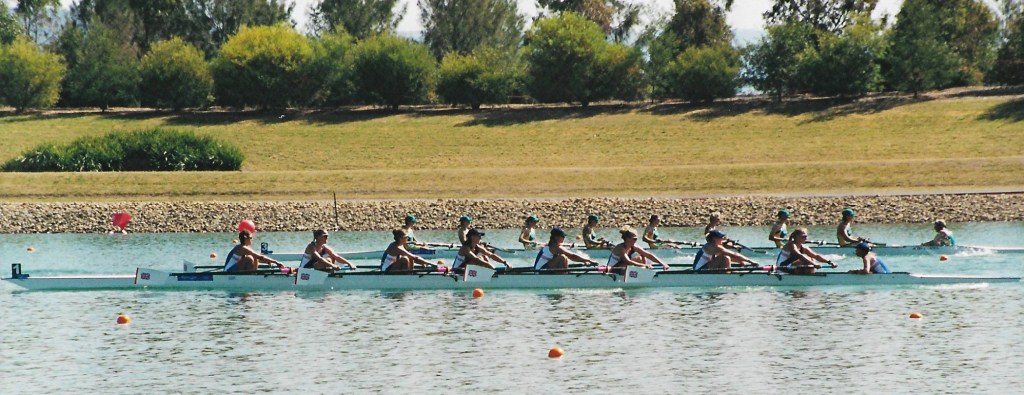 2 women's eights side by side