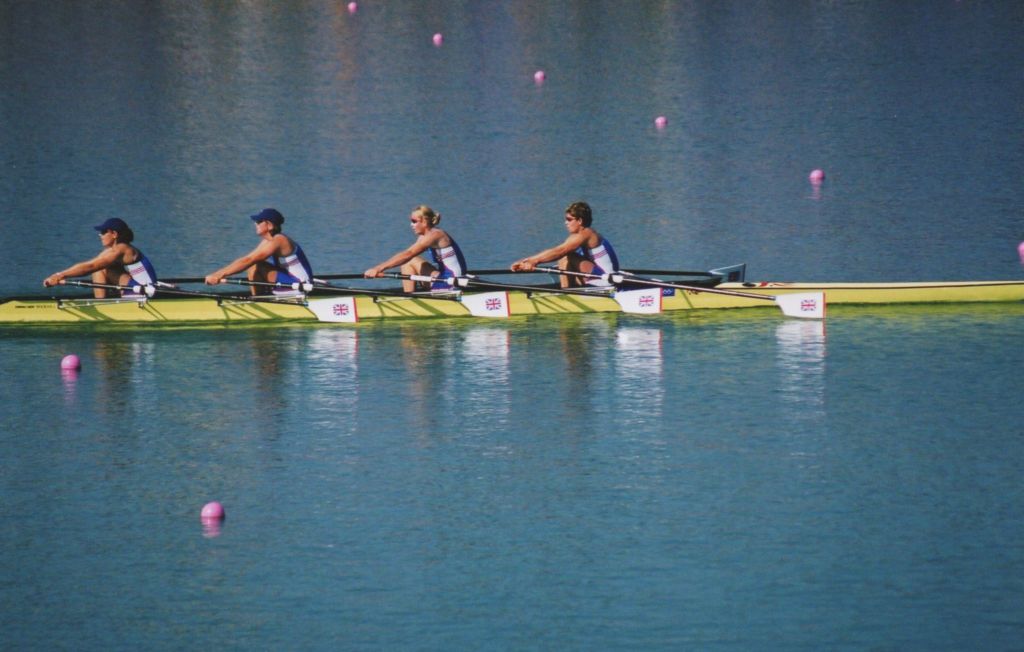 Women's quad, just before the catch