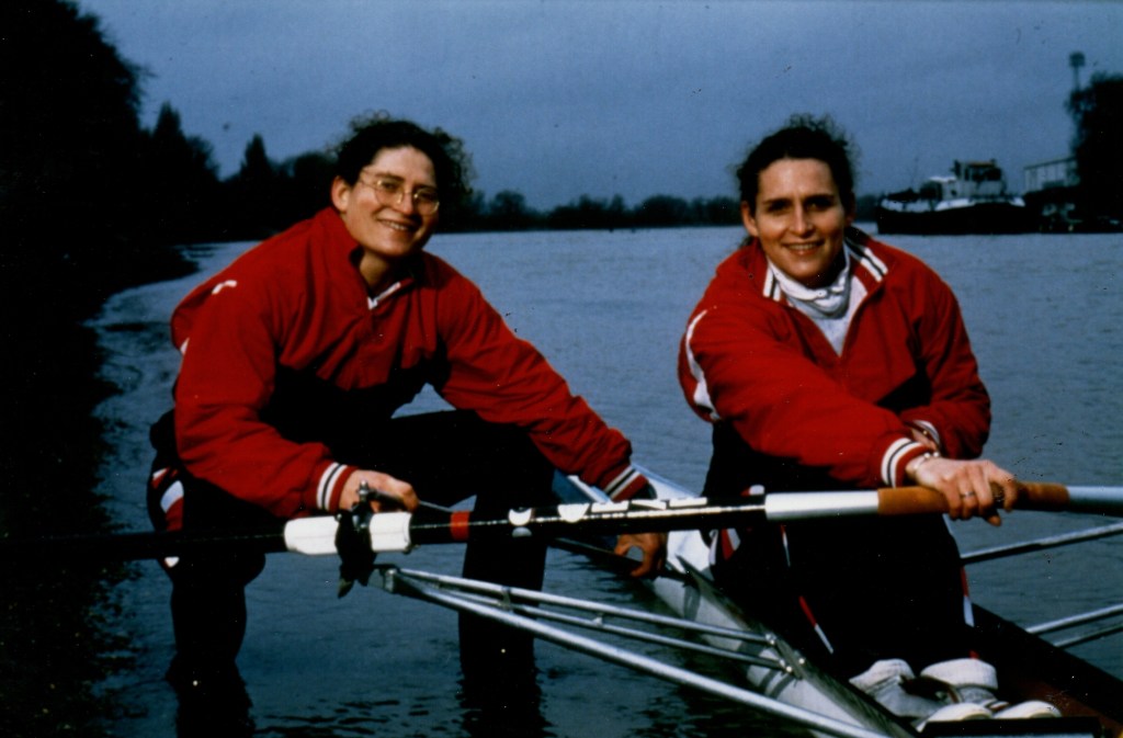 2 women in red tops on the Tideway